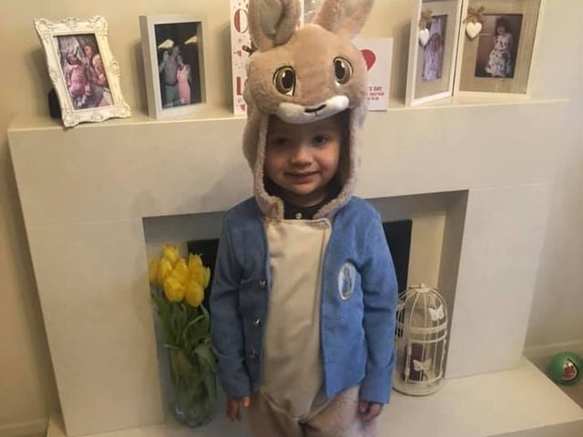 Charlie from Rothwell is pictured here as Peter Rabbit!