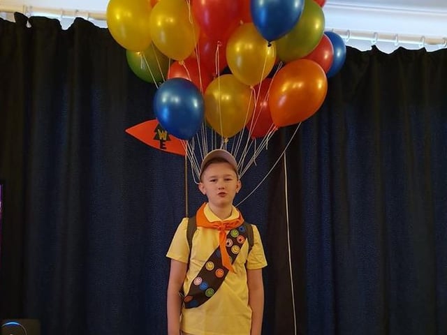 10-year-old Harley from Kettering looks fantastic as Russell from UP!