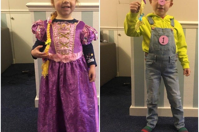 Anabelle, 3 from Big Teds Nursery as Rapunzel
and Benjamin, 5 from Sompting Village Primary School as The first little pig!
