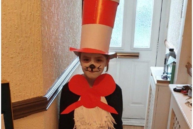 Poppy Hornsby, aged 7 from The Baird Primary Academy, dressed as Cat in the Hat