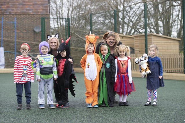 Lewes Old Grammar School Junior School pupils dressed as book characters for World Book Day, photo by Peter Whyte