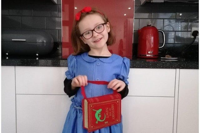 Bella Aged 8, dressed as Matilda from the classic Roald Dahl story