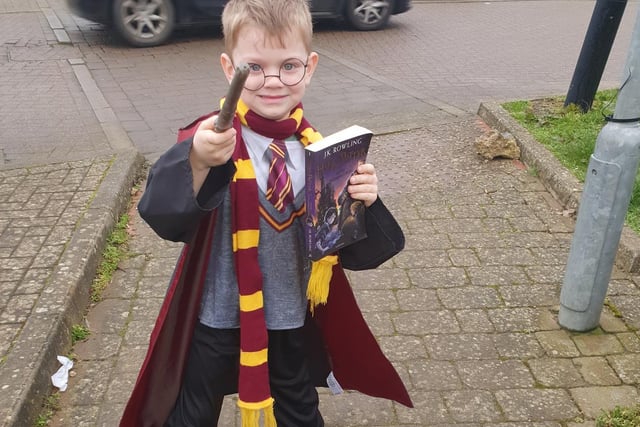 Eddie Briggs dressed up as Harry Potter