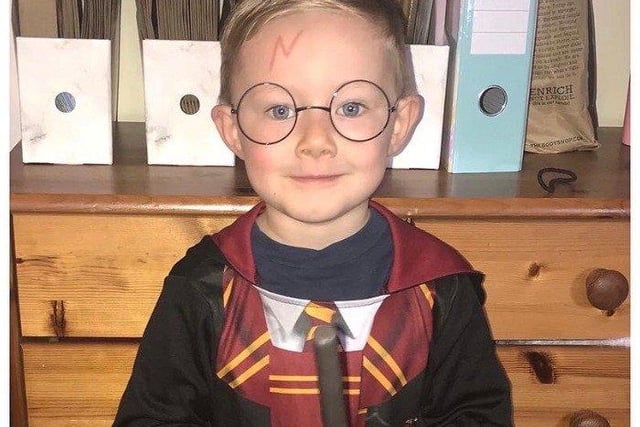 4 year old Brodie, from Silverdale Academy as Harry Potter