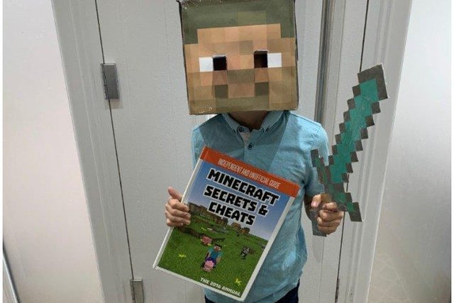 Tovyn Young, 7, from Silverdale Primary Academy, as Steve Minecraft