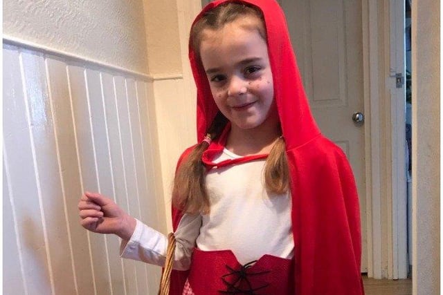 Lacey, aged 5, AS Little Red Riding Hood