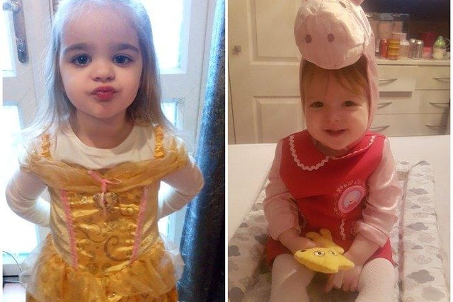 Sylvie-Lou Mack, two, from Little Acorns Nursery and Olivia, 15 months, from Sunshine Day Nursery