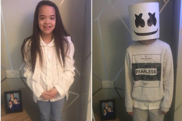 Shia Joseph (9) as Sarah from Labyrinth and Shea Joseph (11) as Marshmello, both from Northgate Primary