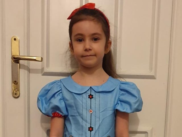 Stephanie Ledbrook's daughter Katie, seven, as Matilda
