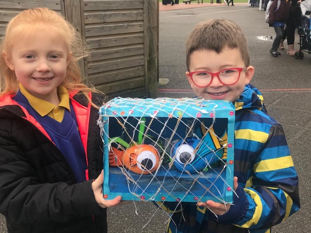 Instead of dressing up, Promise Twiselton and Toby Cardall's school asked pupils to decorate potatoes with their favourite characters, so they went for Nemo and Dory from Finding Nemo