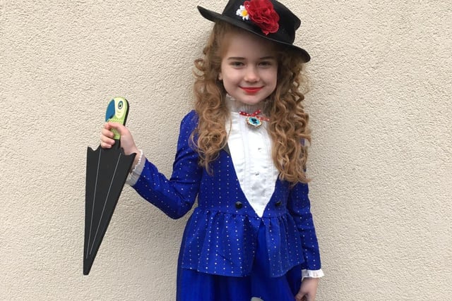 Kerry Botterill's daughter Courtney, seven, as Mary Poppins