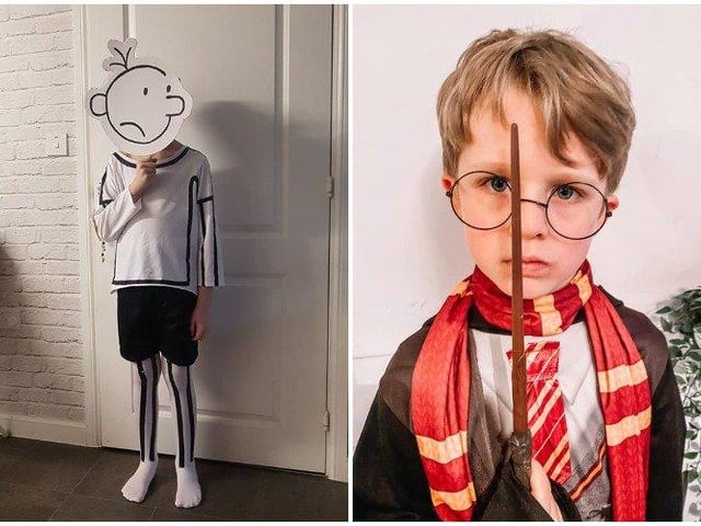 Harry Mason, 8, from Riverbeach Primary as Greg Heffley from Diary of a wimpy kid and Jack from White Meadows Primary Academy as Harry Potter