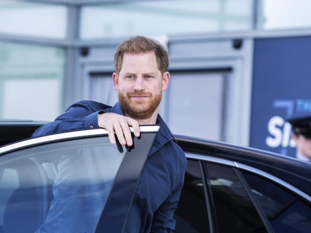 Prince Harry arrives at The Silverstone Experience