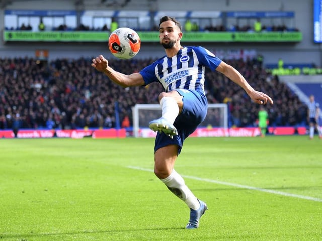 Was Brighton's most dangerous player in the first half with a few whipped in crosses. Booked early on for pulling down a breaking Vinagre. Wasn't tested much second half.