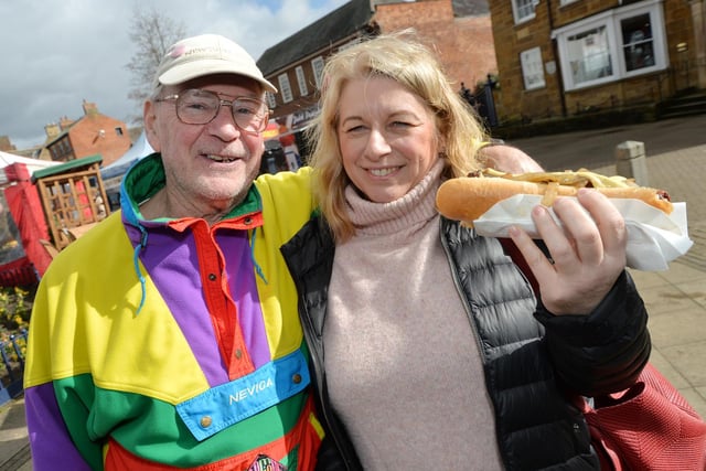 Phil Bagshaw and Elise Rogers enjoying the international market on the Square.
PICTURE: ANDREW CARPENTER