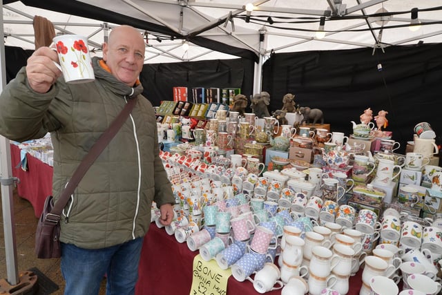 Bill Marlow on his bone china stall.
PICTURE: ANDREW CARPENTER