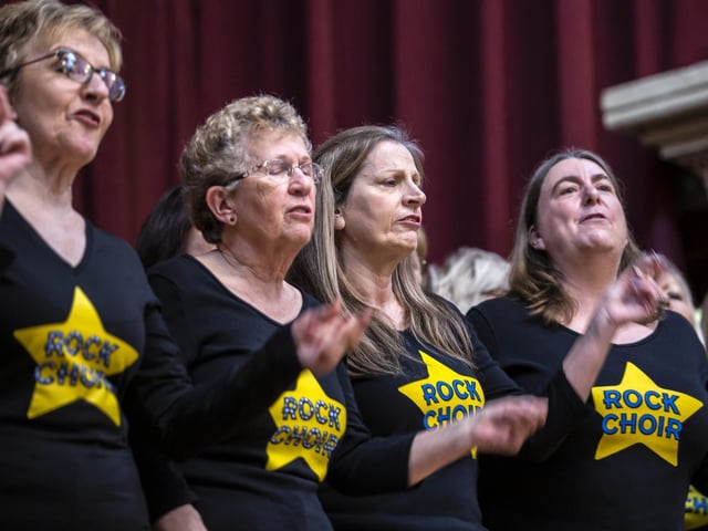 Northampton Rock Choir performed a lively singing and dance performance at the Guildhall