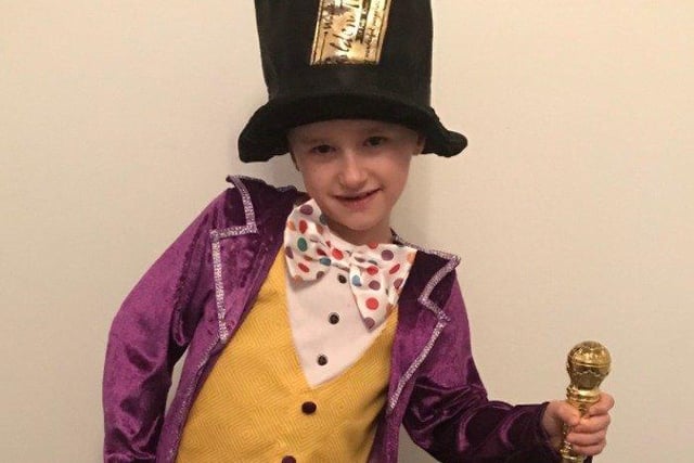 Harry Allen, aged 7, from Ark Blacklands School, as Willy Wonka