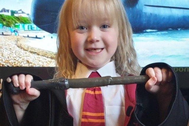 Lacey Butler-Clements, 5 years old from Blacklands Primary School, as Hermoine Grainger