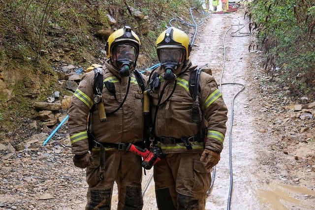 Firefighters kitted out for the training exercise