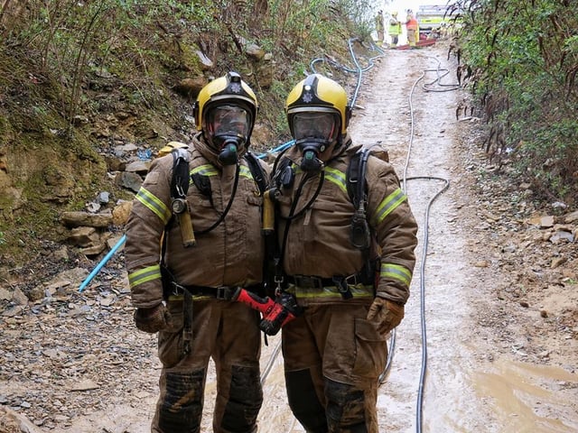 Firefighters kitted out for the training exercise