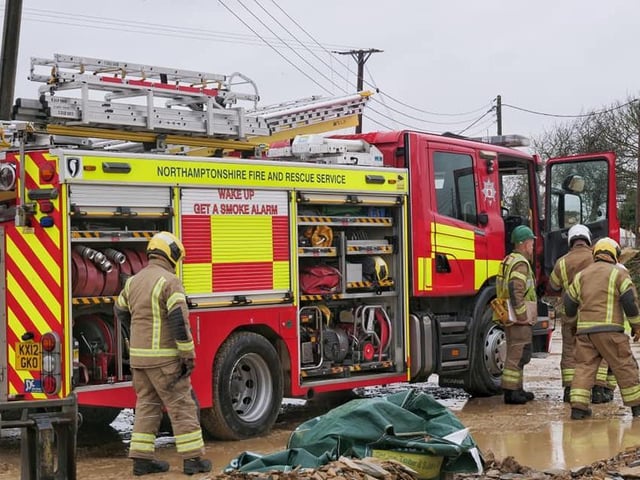 Firefighters taking part in the training exercise