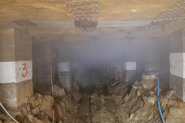 Inside the slate mine