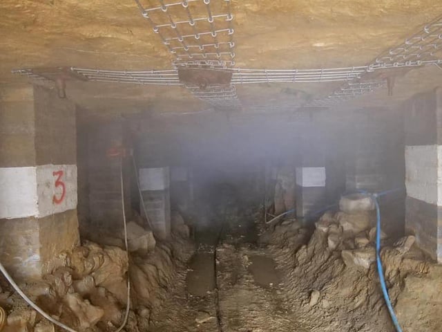 Inside the slate mine