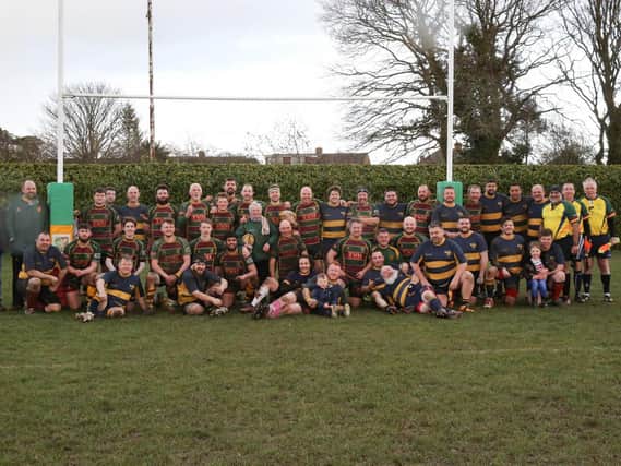 The two teams at Fenley Field on Sunday