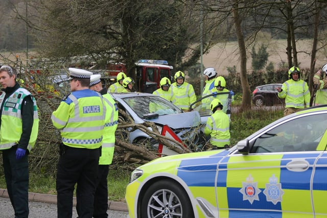 The road was closed whilst the incident was dealt with