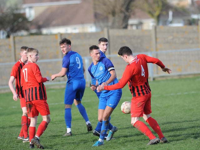 Action from Shoreham v Worthing United
