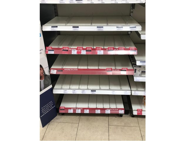 A staff member told the Chron they sold out of handwash at 8.30am today.