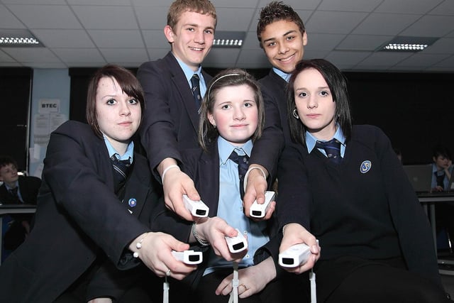 Raising a Wii bit of cash for Sports Relief in 2010 were St Clement’s College Year 10 students, from left, Luke Pocklington, Joshua Guite, Sade Booth, Kelly Moorhouse and Gemma Gray.