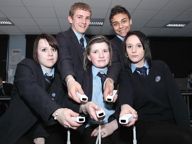 Raising a Wii bit of cash for Sports Relief in 2010 were St Clement’s College Year 10 students, from left, Luke Pocklington, Joshua Guite, Sade Booth, Kelly Moorhouse and Gemma Gray.