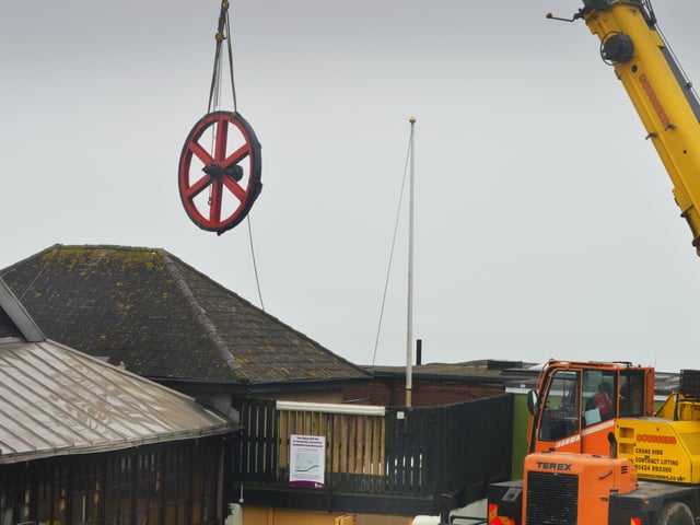 Wheel replacement for the West Hill funicular railway being delivered. SUS-200319-103039001