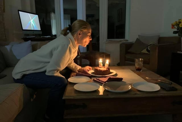 Stephanie Inglesfield celebrated her 50th birthday over Skype with her sons SUS-200322-143403001