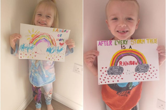 Rachael Sanger shared these pictures of Keira, 4, and Zack, 6, with their work