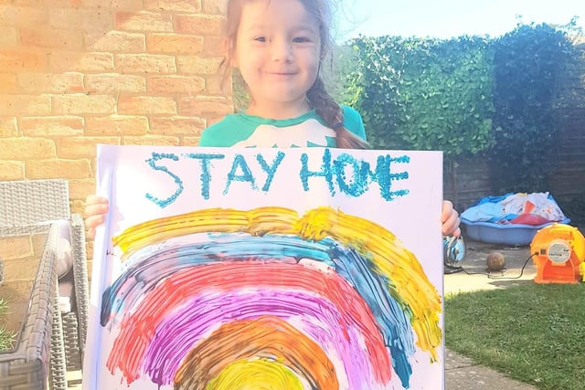 Lucie White shared this picture of Ruby, 5, with her painting