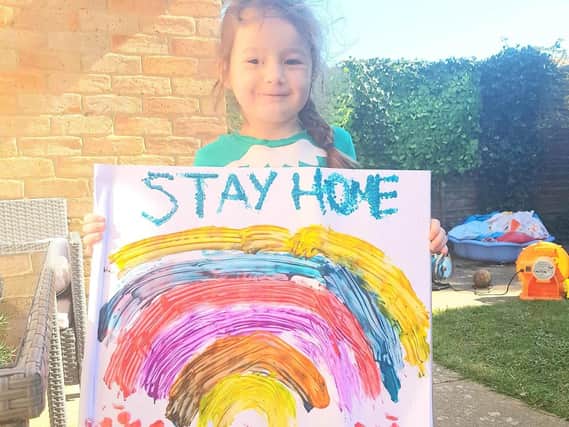 Lucie White shared this picture of Ruby, 5, with her painting