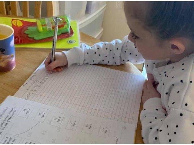 Lexi, aged 6, gets to work, photo courtesy of Katie Wright