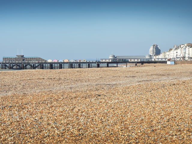 Coronavirus: Hastings seafront pictured on day one of the  UK lockdown. SUS-200324-111557001