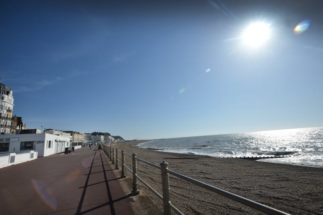 Coronavirus: Hastings seafront pictured on day one of the  UK lockdown. SUS-200324-111135001