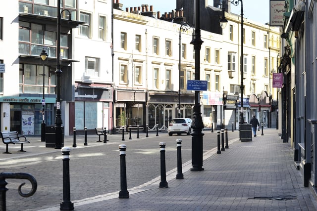 Coronavirus: Hastings town centre pictured on day one of the  UK lockdown. SUS-200324-111400001