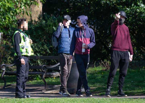 People being dispersed at Central Park. Photo: Terry Harris