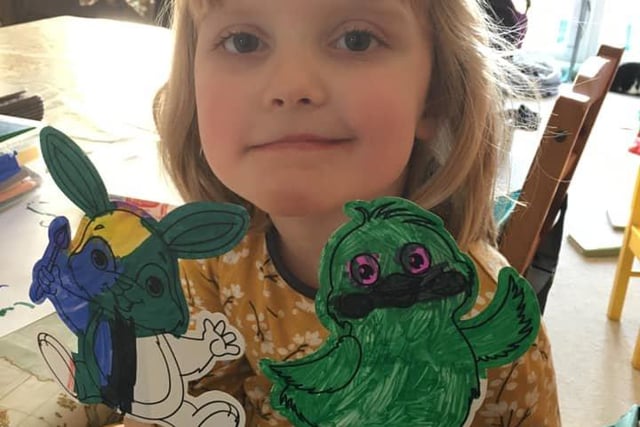 Brigitte Taylor: "We had a virtual play date while colouring in! Eloise age 4."