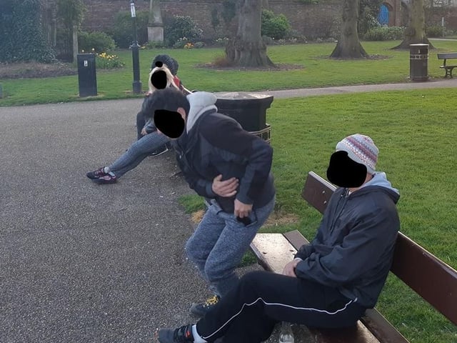 Police said next time they will fine these youngsters in  St Peter's Gardens, Wisbech. Photo: Cambridgeshire police