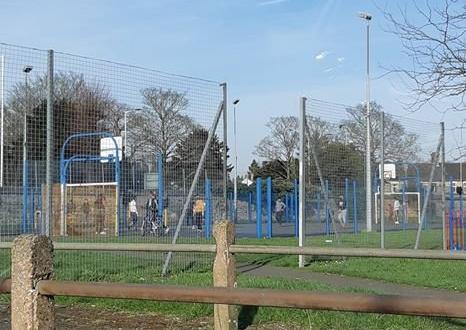 People playing football in Rock Park, Peterborough,. Photo: Cambridgeshire police