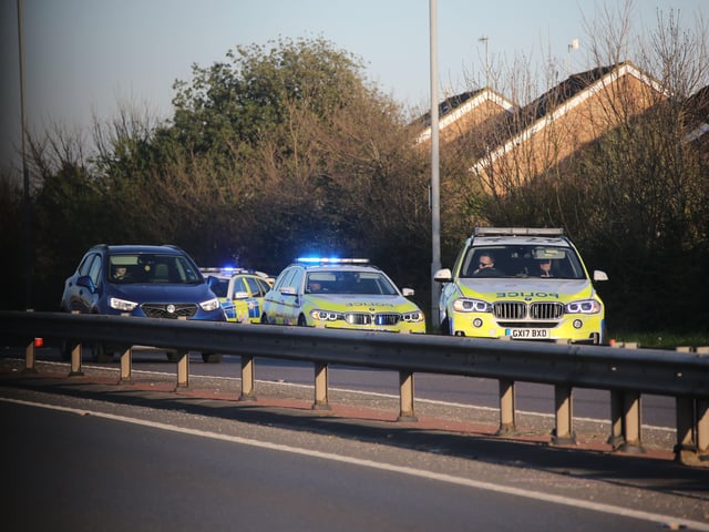 Officers stopped the car on the A27 in Worthing
