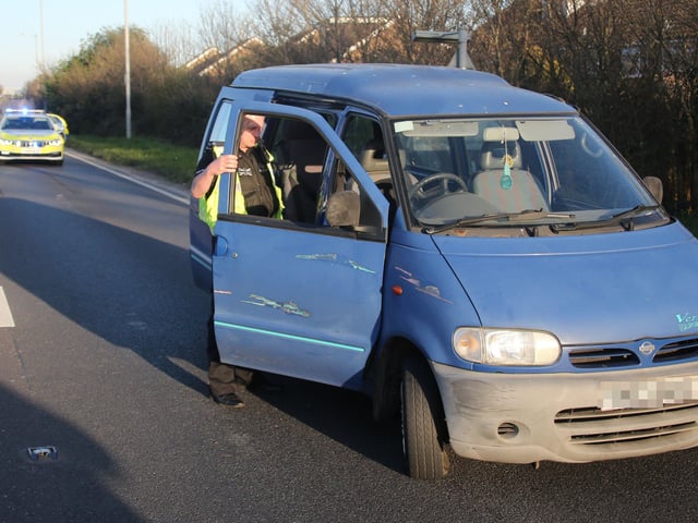 Officers stopped the car on the A27 in Worthing