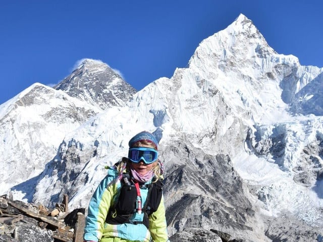 Ashleen Mandrick from Lancing reached the south base camp of Mount Everest in Nepal, which is 5,364 metres above sea level. SUS-201103-113107001